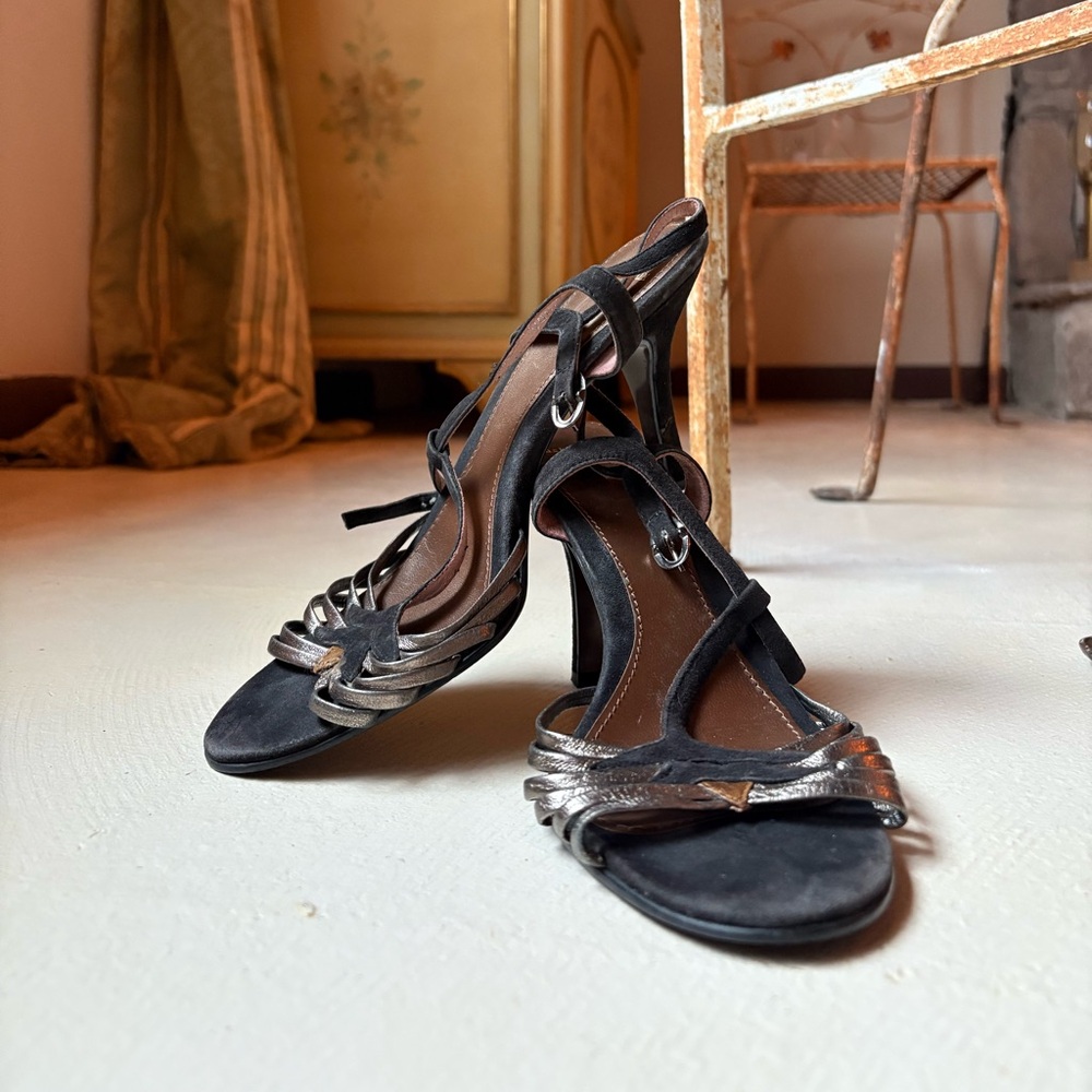 Elegant Black and Silver Women's Sandals